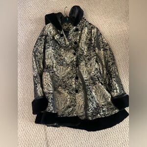 Elegant Black and Gold Women's Coat